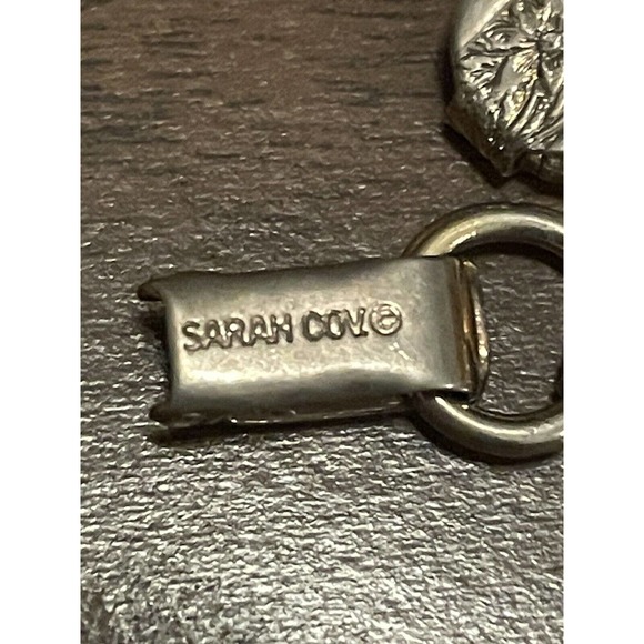 VINTAGE Silver Tone/Antique Flower Garden SARAH COV COVENTRY Link Bracelet - Picture 7 of 7